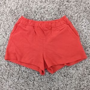 Coral Red Cotton Drawstring Shorts NWOT